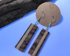 Zebra wood stud small earrings