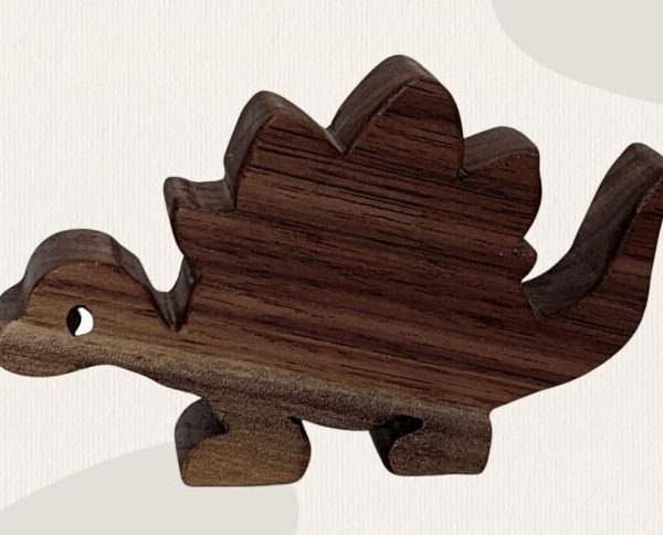 Stegosaurus feketediófából készült dekoráció
