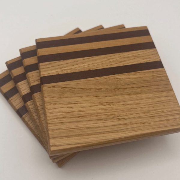 Fa poháralátét szett - Tölgyfa Padauk, 4 Fa poháralátét szett - Tölgyfa Padauk, 4
